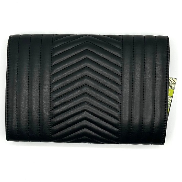 Badgley Mischka Black vegan leather Chevron Quilted Crossbody NWT DEADSTOCK - Picture 2 of 11